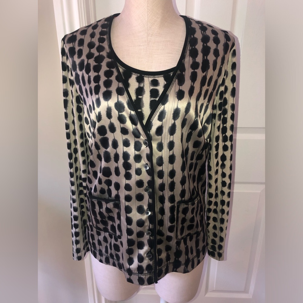 RIANI Black & Cream Polka Dot Sweater Set